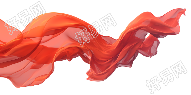 红飘带插画设计素材