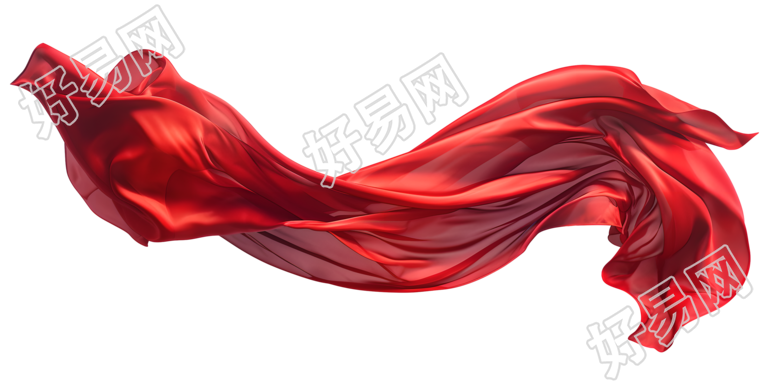 红飘带唯美飘动插画