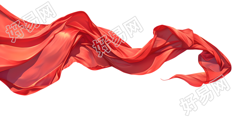 红飘带丝绸布料插图