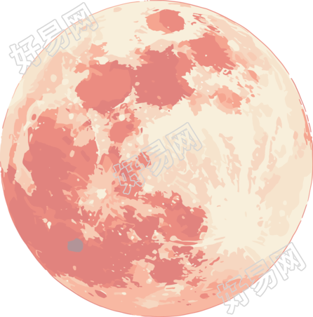 月亮平面插画