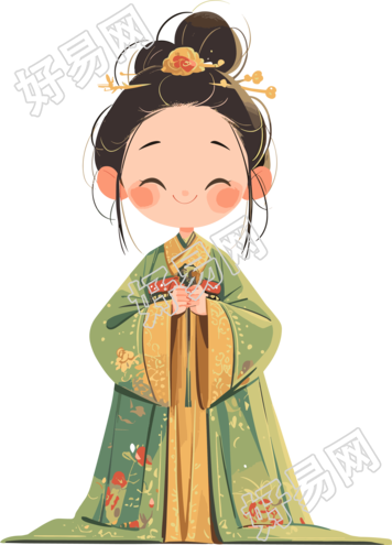 古风小孩商业插画