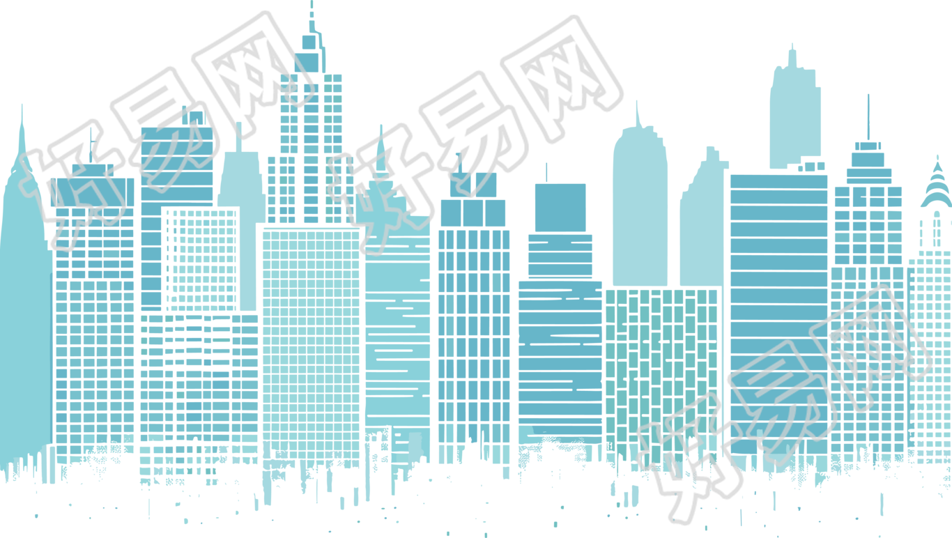 颗粒感城市简洁大气插画
