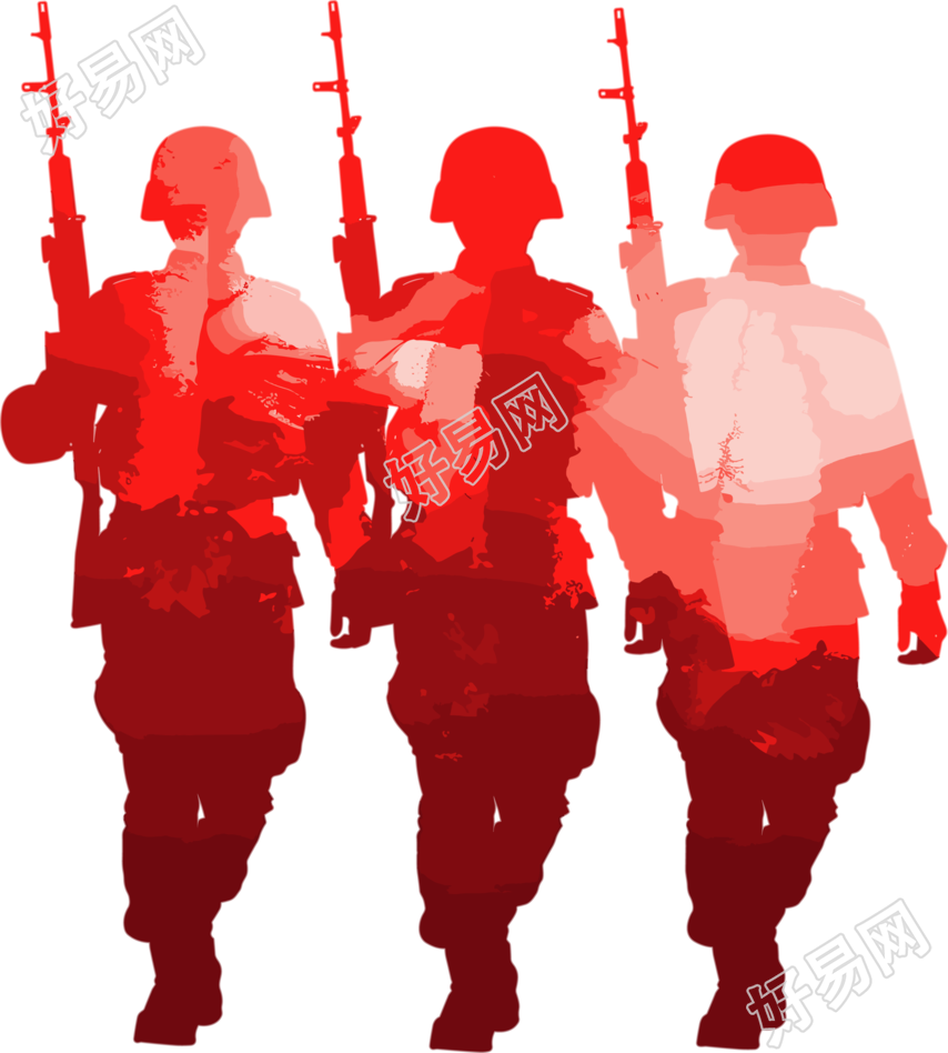 士兵剪影元素