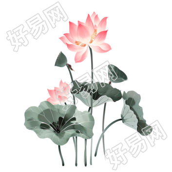 水墨荷花高清图形素材