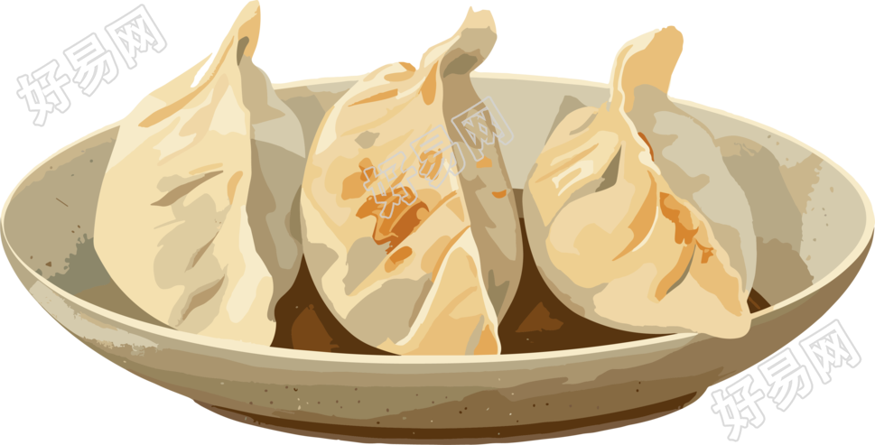 饺子简洁插画