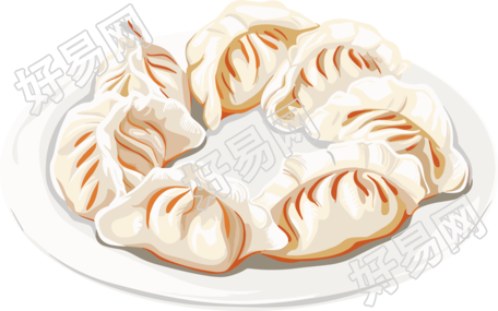 饺子素材插画设计
