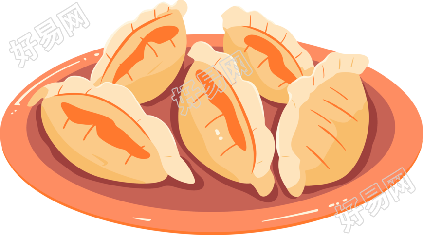 饺子美食插画
