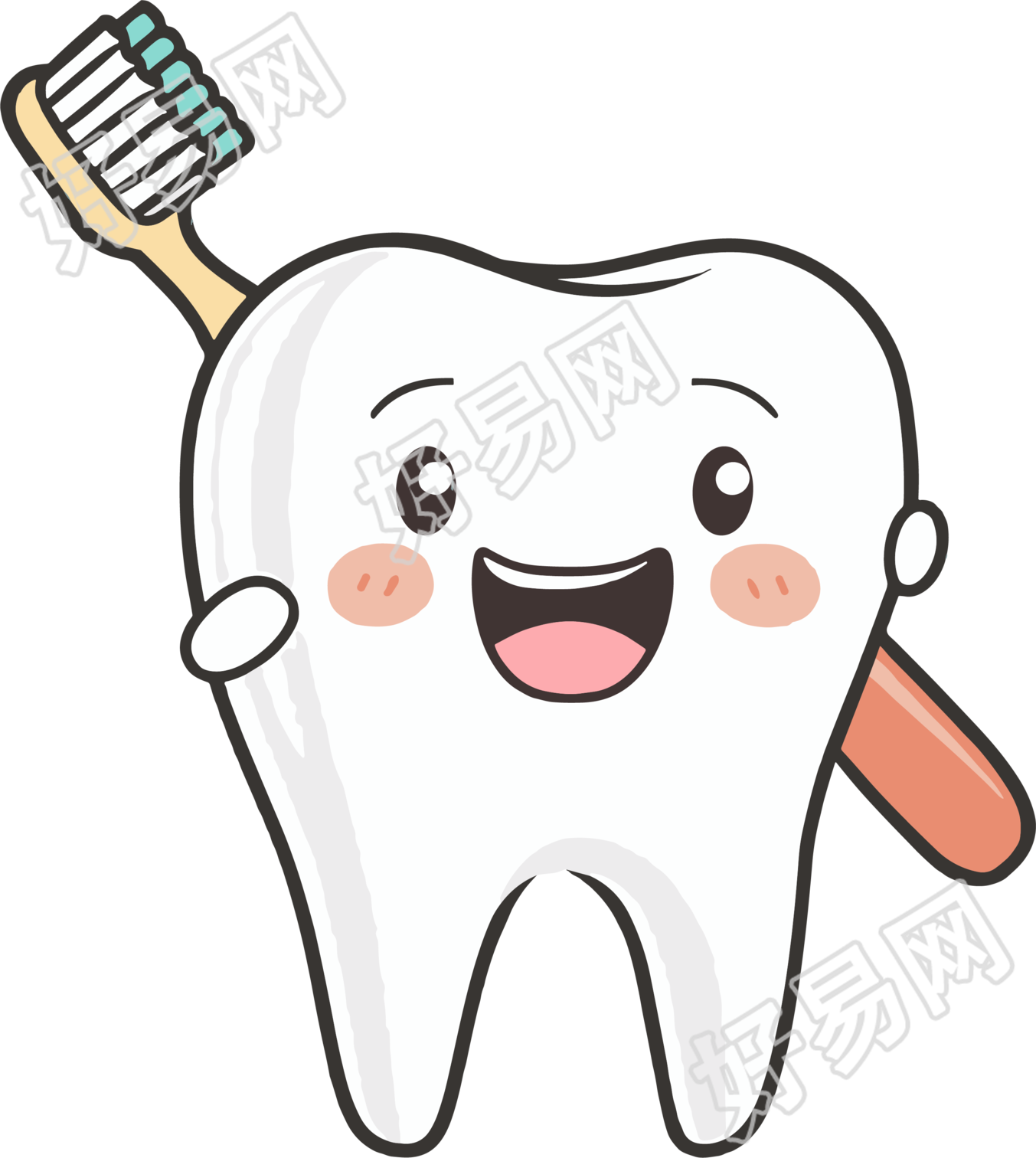 牙齿卡通可爱表情素材