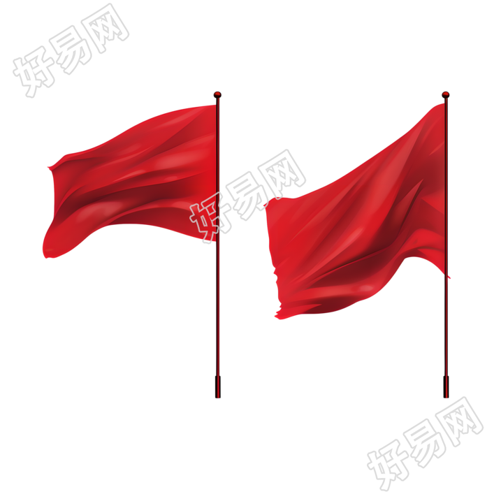 党政红旗商用插画