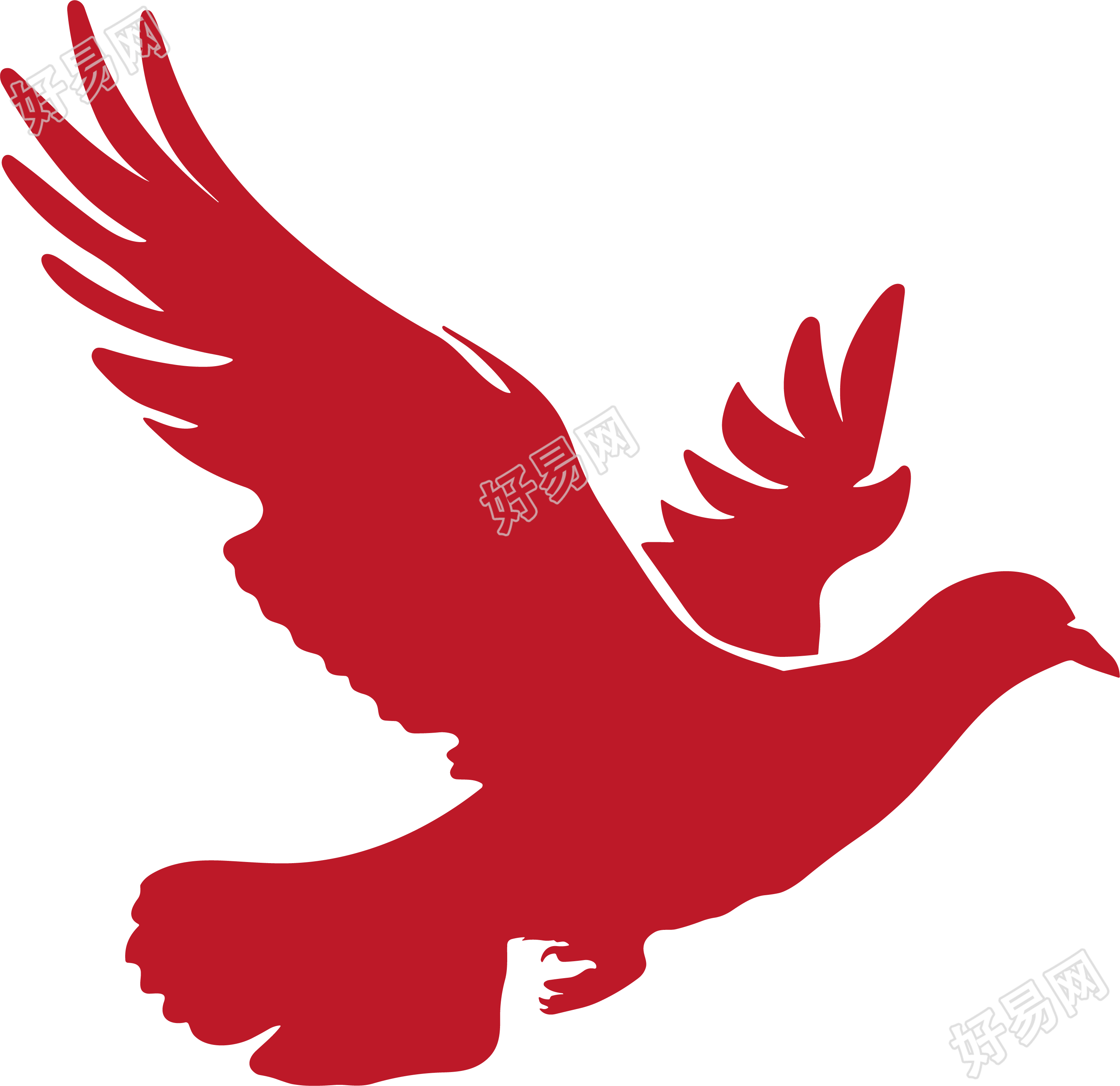 红色和平鸽商业设计元素