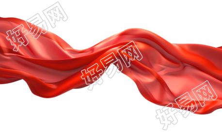 红飘带插画设计