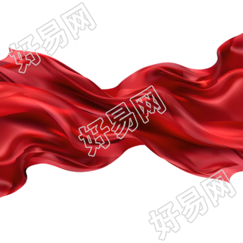 红飘带插画元素