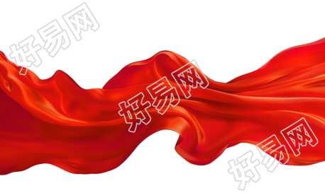 红飘带高清PNG插画
