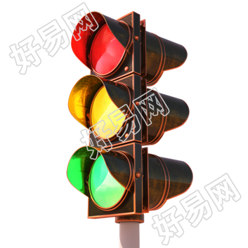 3D红绿灯卡通插画