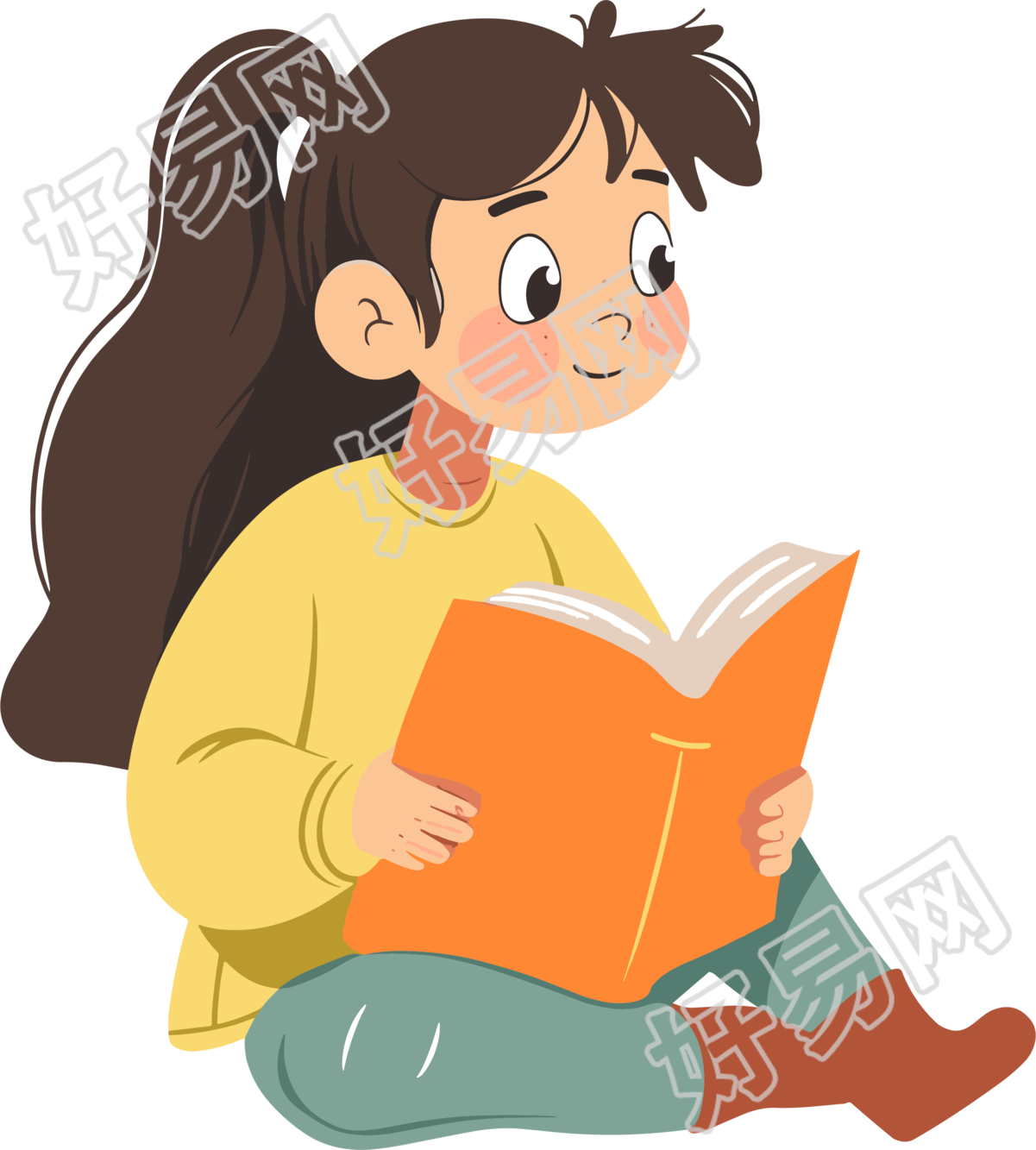 儿童阅读书籍插画