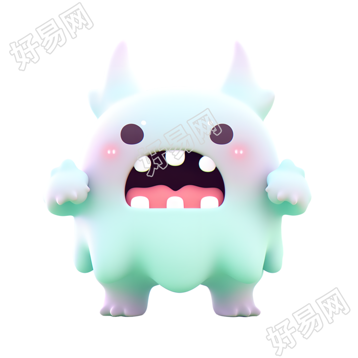 怪兽卡通3D插画