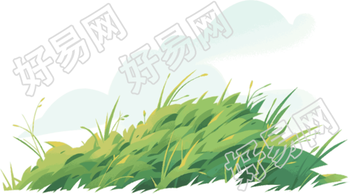 草地简洁扁平插画