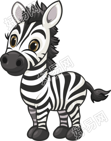 可爱斑马PNG素材