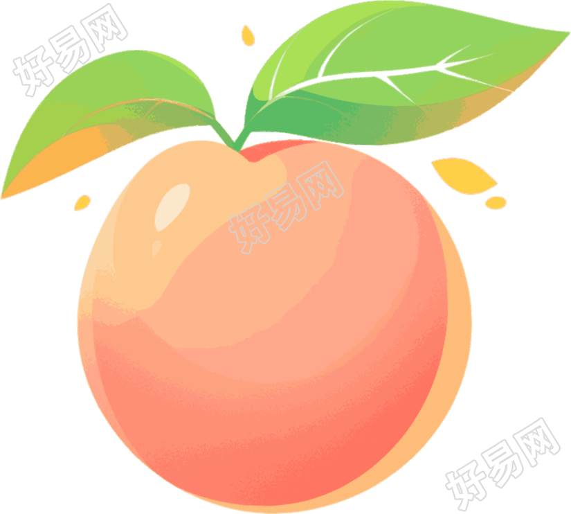桃子卡通插画