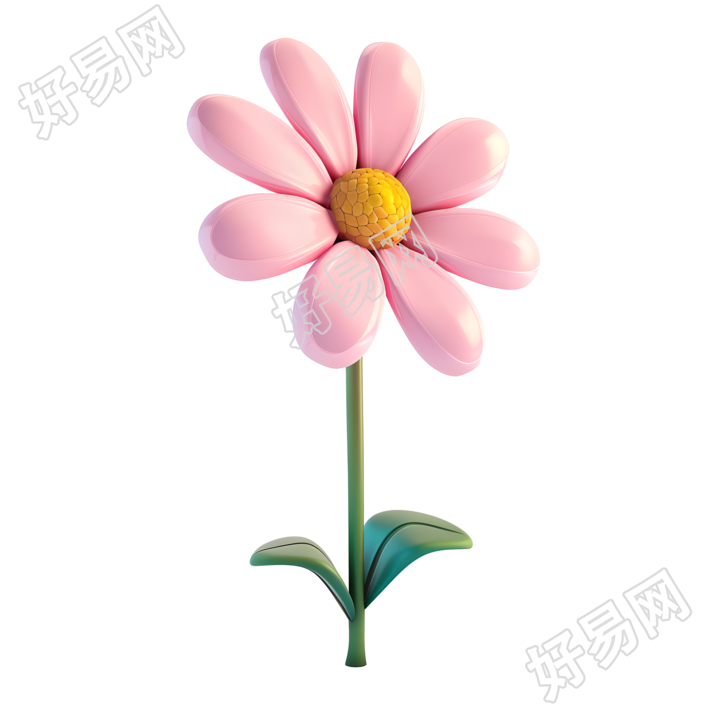 3D花朵插画元素
