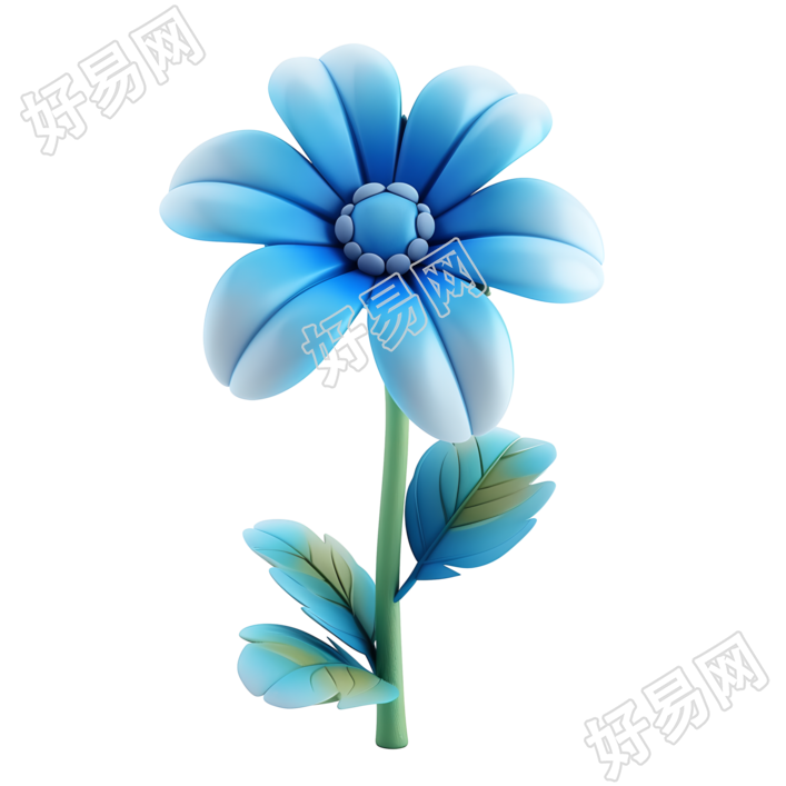 3D花朵透明背景插画