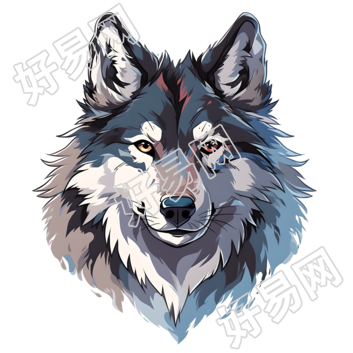 卡通狼创意插画
