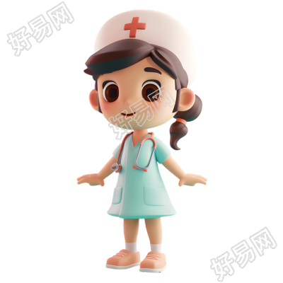 3D护士卡通插图