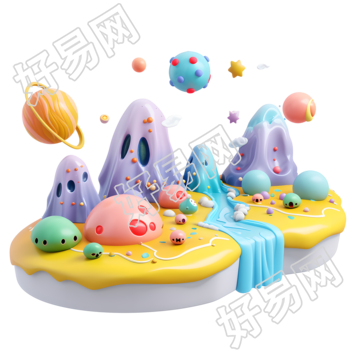 卡通星球透明背景插画