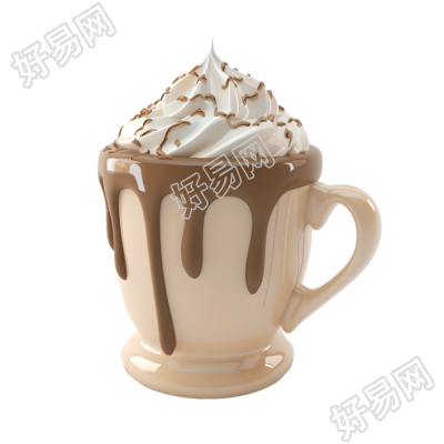 3D奶茶商用插画
