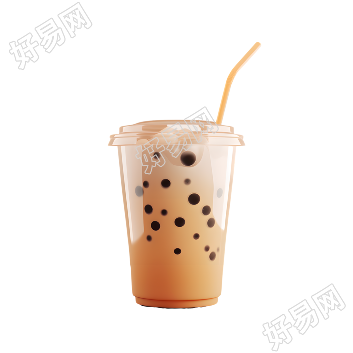 3D奶茶商业可用插画