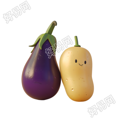 果蔬茄子土豆插画
