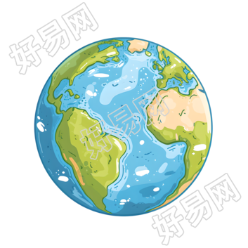 卡通地球可商用插画