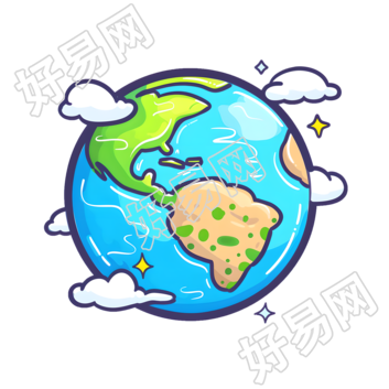 卡通地球商用插图
