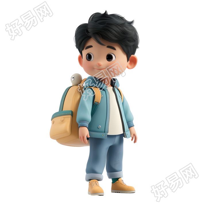 卡通学生背包图形素材