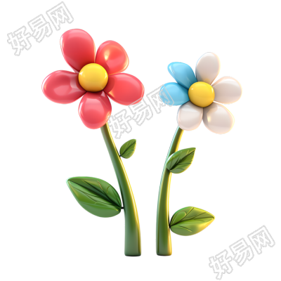 3D花卉可爱简洁素材