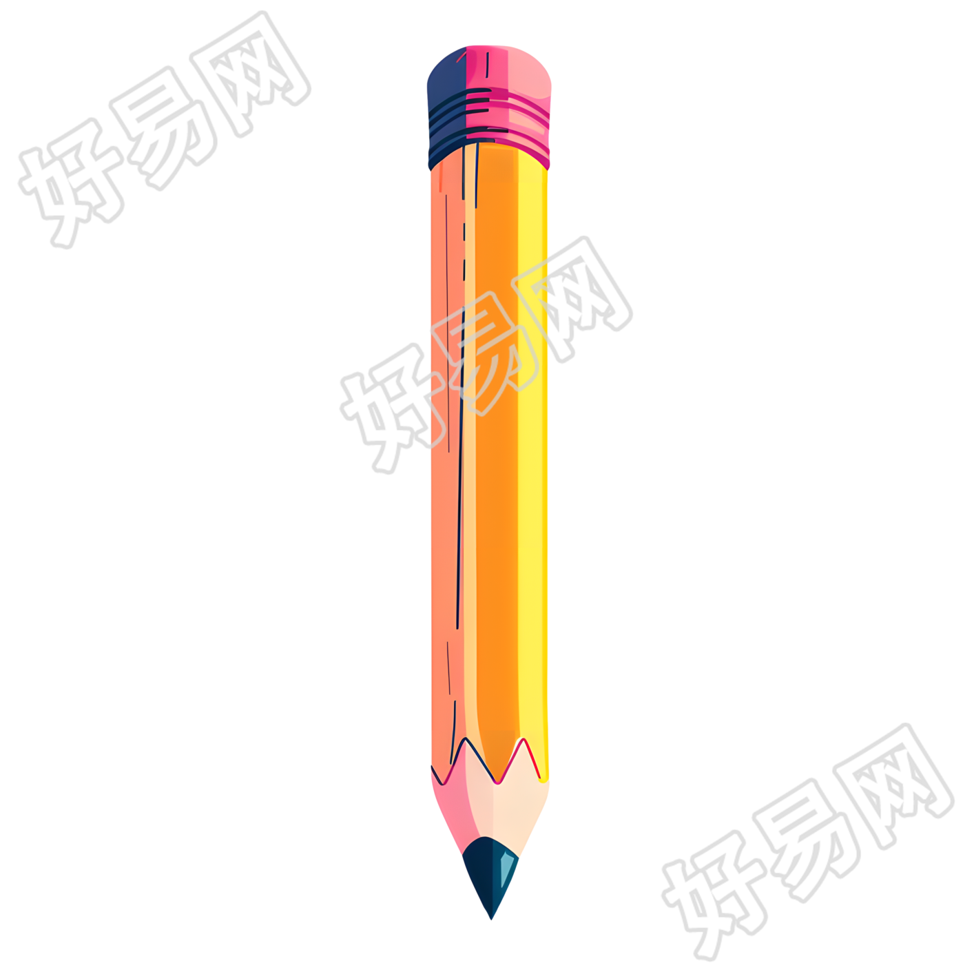 3D铅笔可爱插图