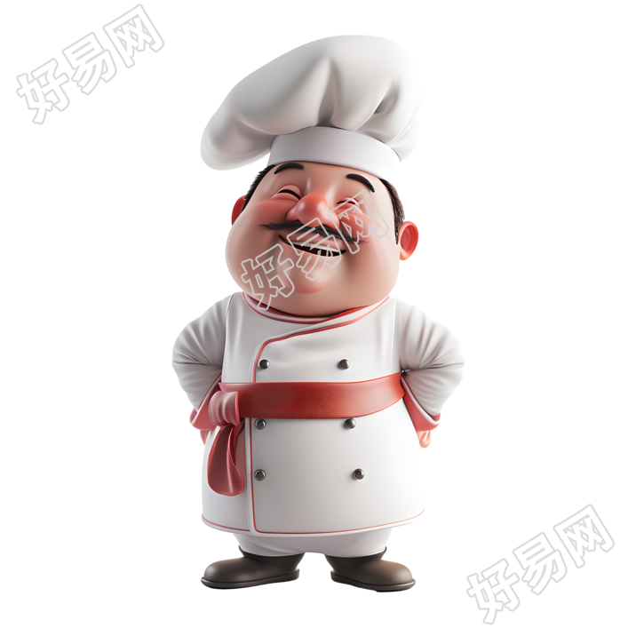 3D厨师透明背景插图