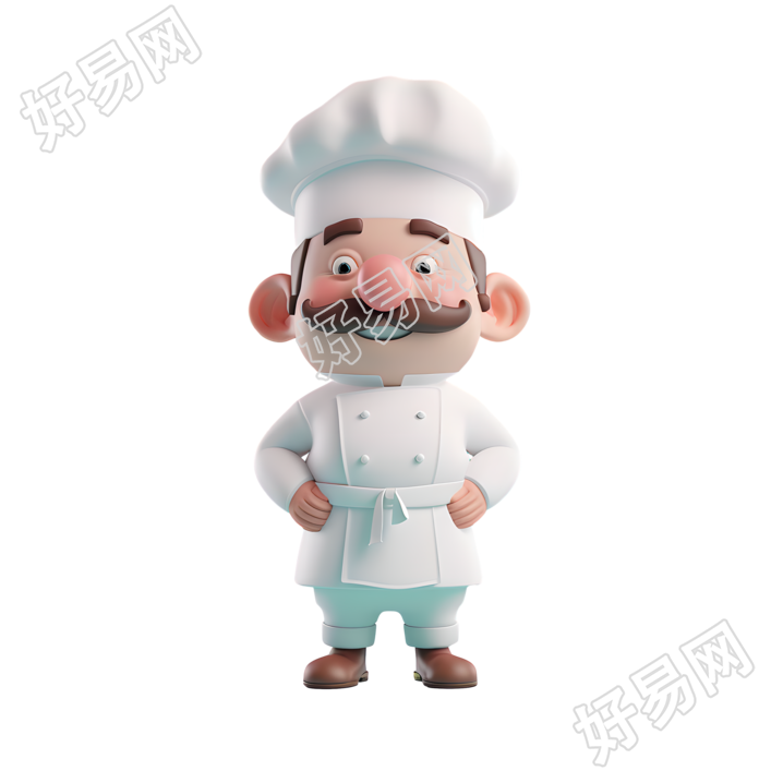 3D厨师可爱风格插图
