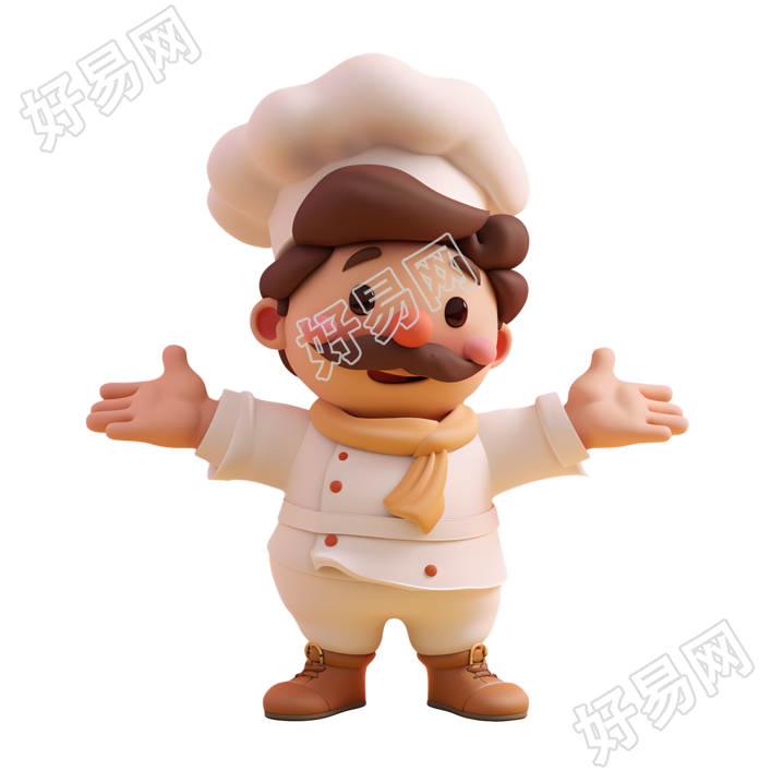 3D厨师可商用插图