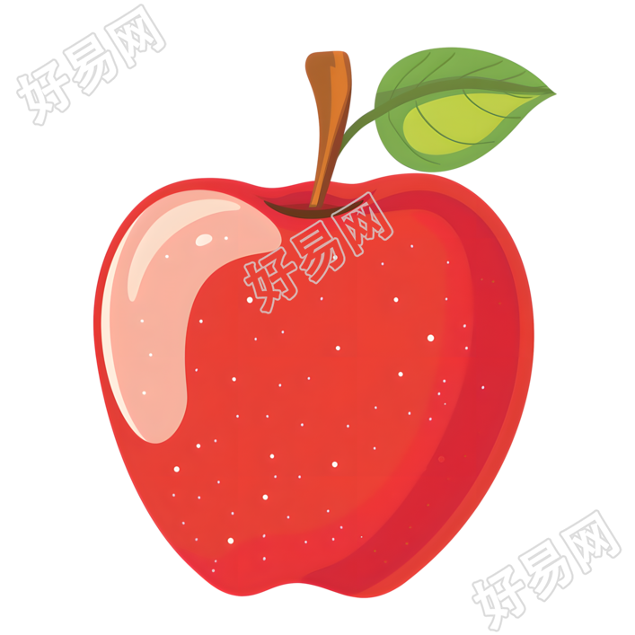 红苹果插画设计元素