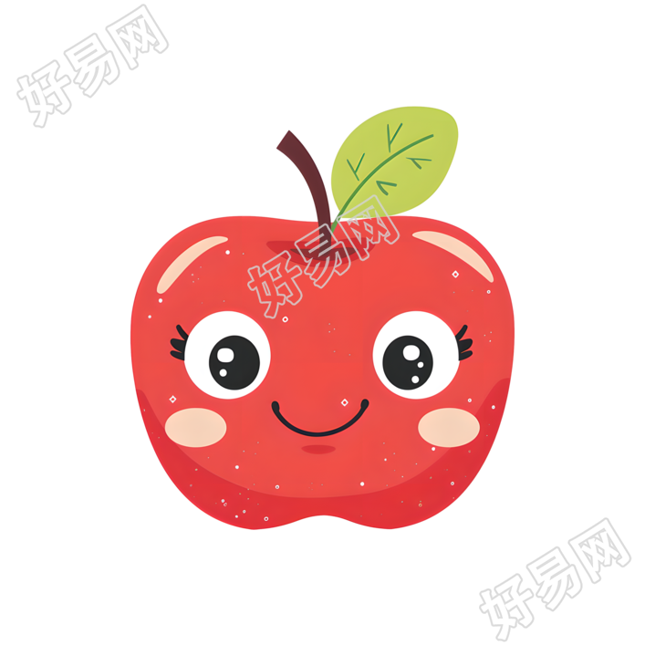 红苹果平面插画