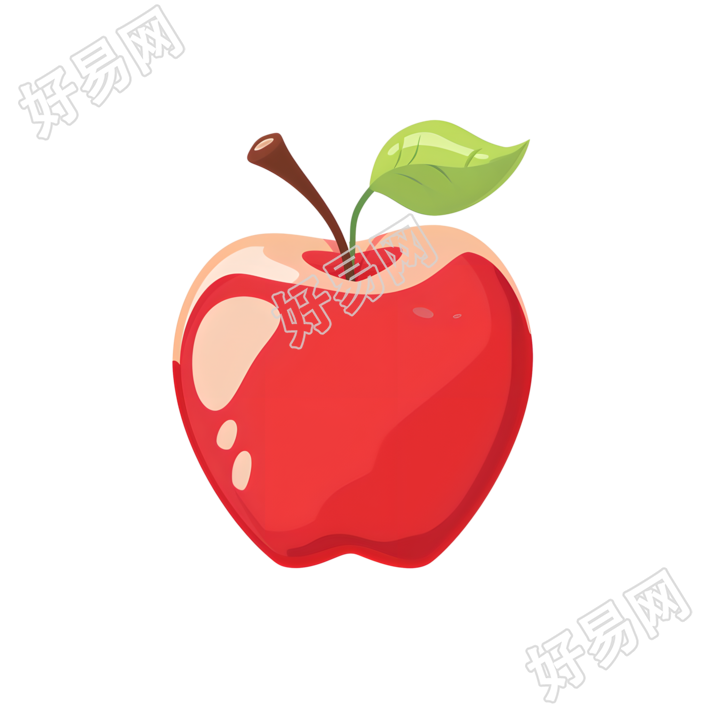 红苹果扁平插画