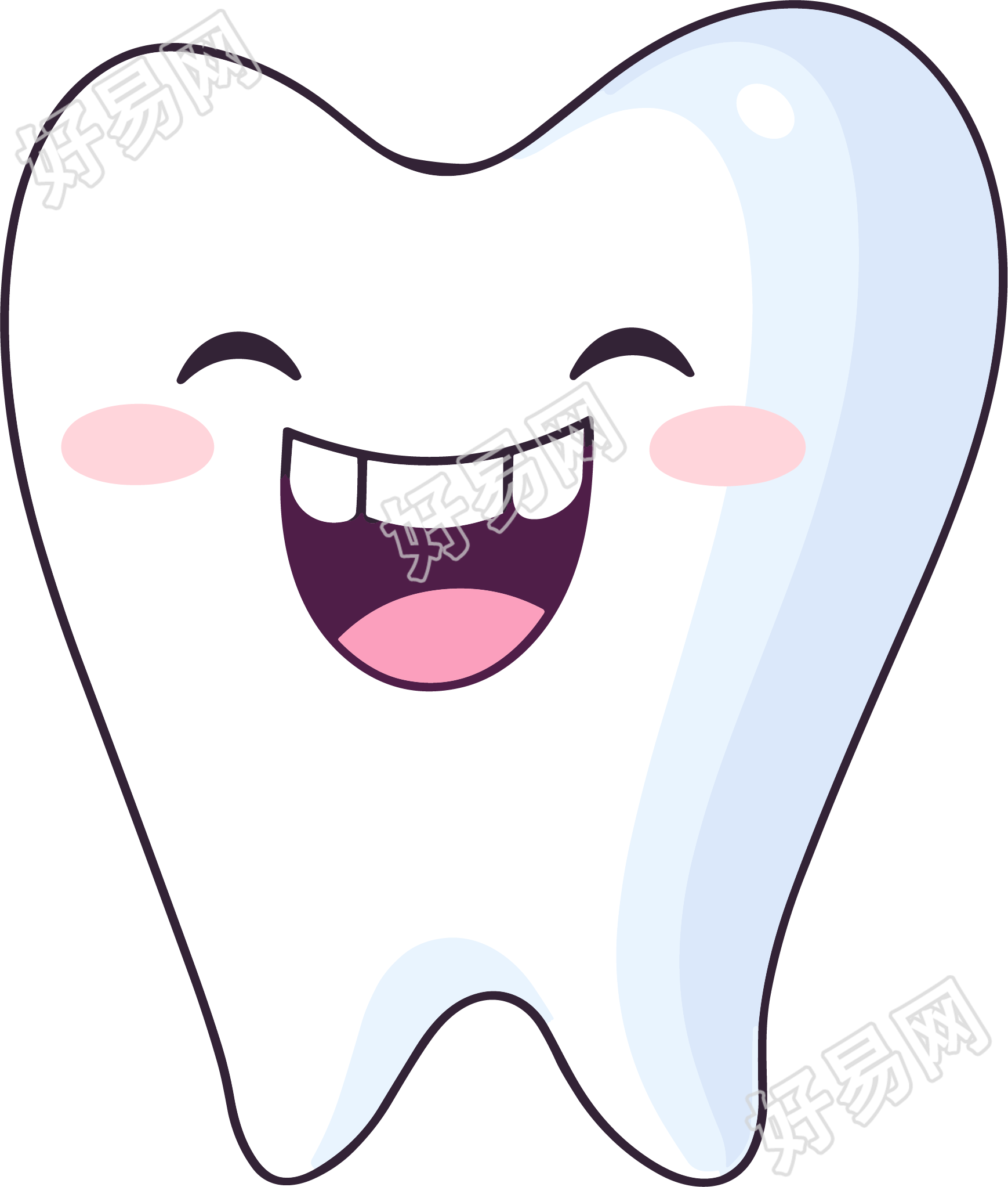 牙齿卡通插图