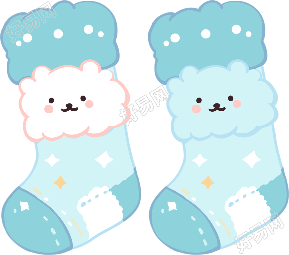 冬天卡通厚袜子插图