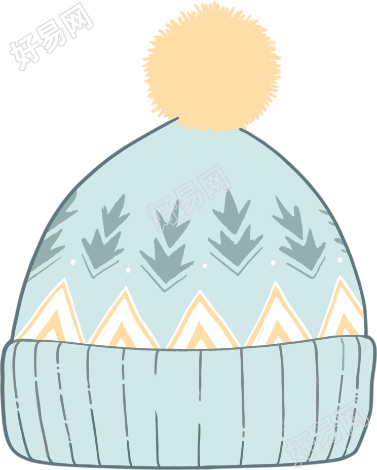 冬天卡通帽子插画素材