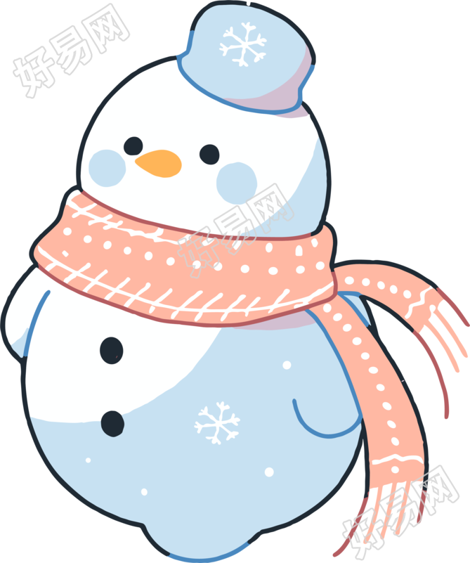 冬天卡通雪人PNG插图