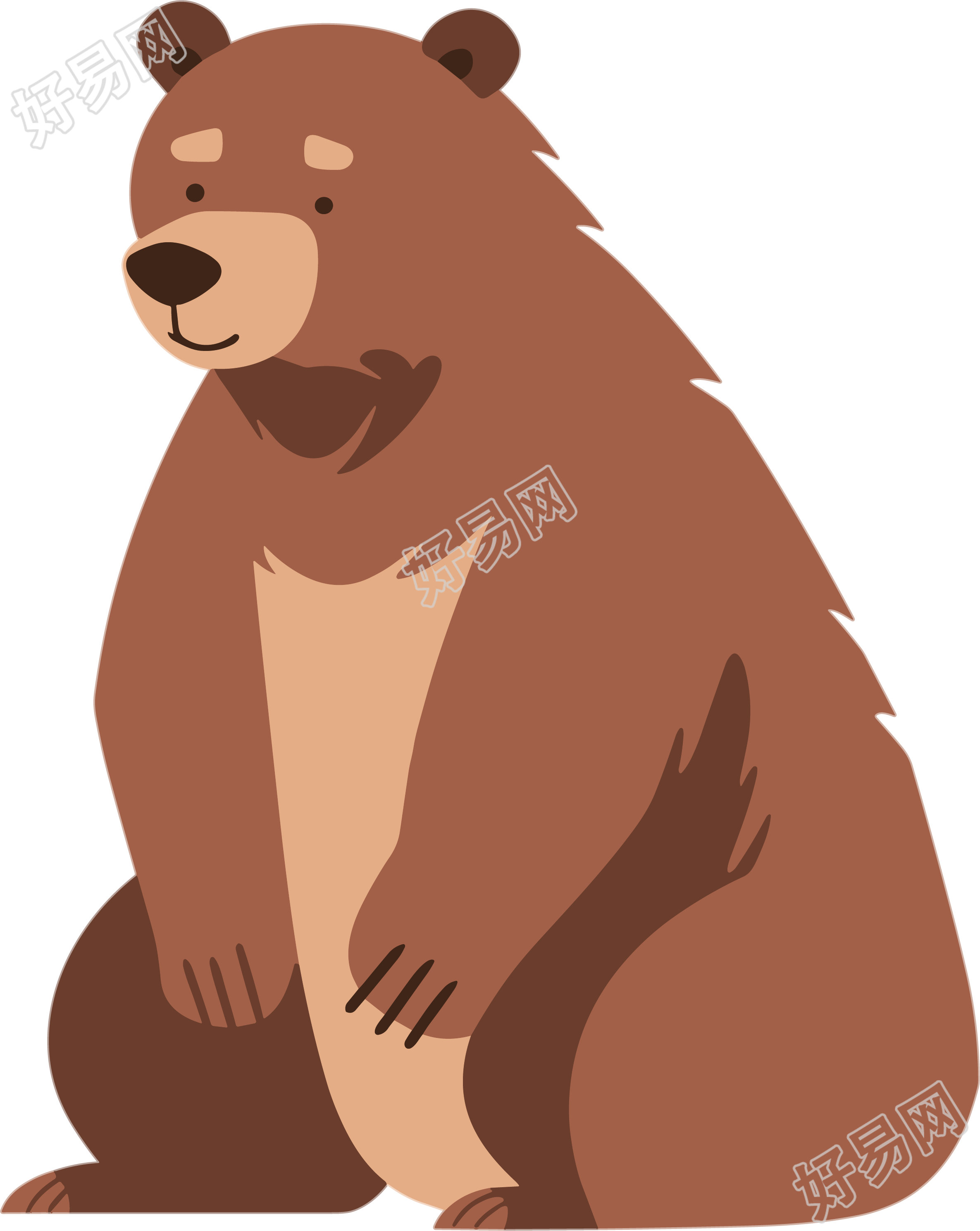 卡通熊手绘动物素材