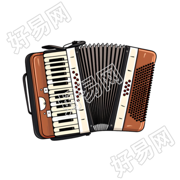手风琴迷你手绘素材