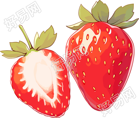 草莓卡通高清插画