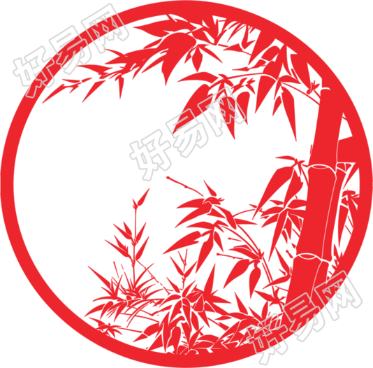 剪纸图案竹子插图